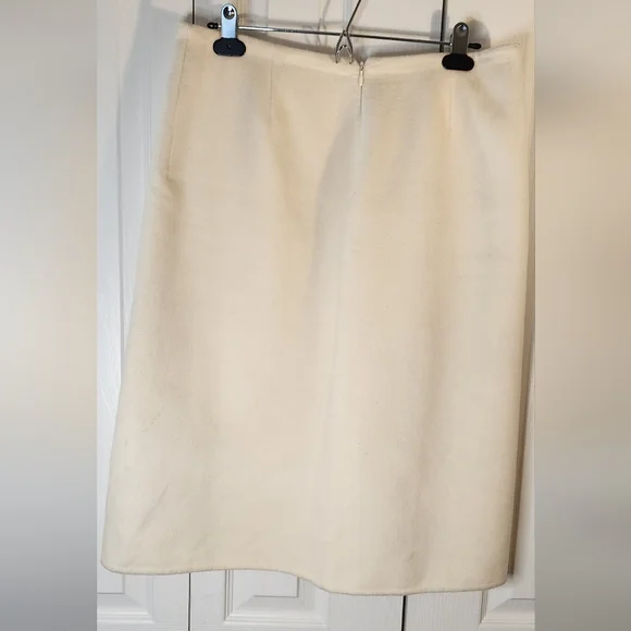 Michael Kors made in Italy wool pencil skirt with side slit cream size 14 - Picture 4 of 5